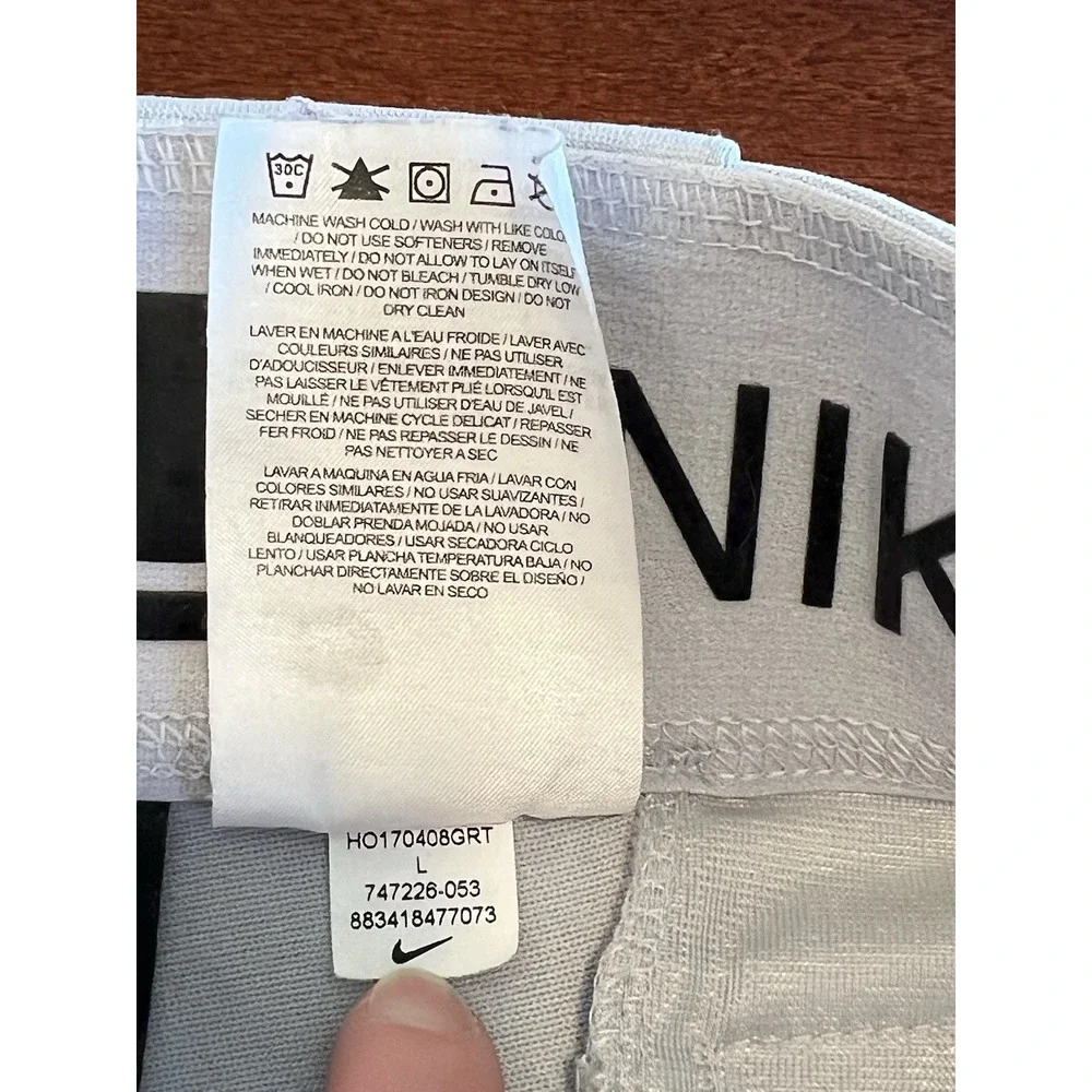 Nike Men's Baseball Pants Gray with‎ Red Stripe Size L